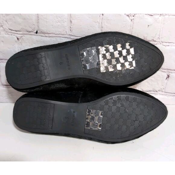 Birdies The Starling Black Calf Hair Fur Loafers Flats Size 6 With Dust Bag - Picture 6 of 13